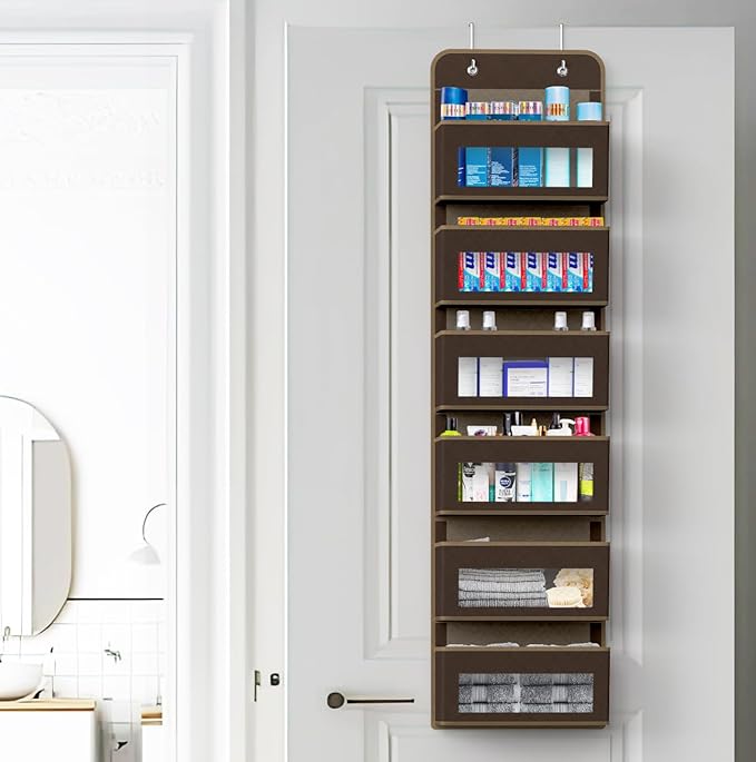 Simple Houseware 6 Clear Window Pocket Over Closet Door Storage Hanging