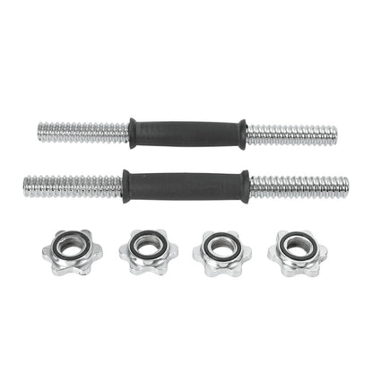 Threaded Dumbbell Rubber/Chrome Handles, Adjustable Dumbbell Bar Handles for Gym Workouts, Exercise, Weightlifting - Fit 1 inch Standard Weight Plate,Sold in Pair