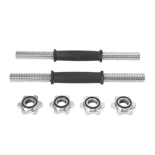 Threaded Dumbbell Rubber/Chrome Handles, Adjustable Dumbbell Bar Handles for Gym Workouts, Exercise, Weightlifting - Fit 1 inch Standard Weight Plate,Sold in Pair