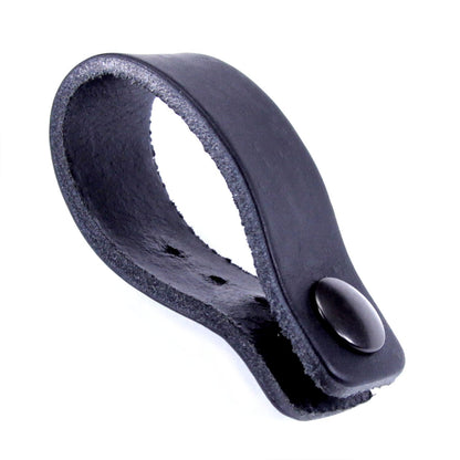 [2 Pack] IWB Belt Loop - (8-9oz Leather) - Black w/Black Pull-The-Dot Snap & Mounting Hardware - 6.0 x 0.875 Inches - for IWB Holster Carry - (Fit 1.25-2.00 Inch Belts (Adjustable)