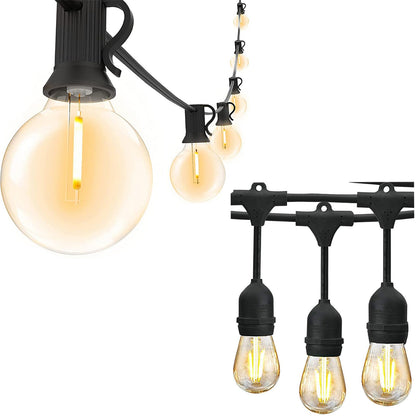 Svater 192 FT Outdoor String Lights 2W + 120 FT Patio Light with 63 Shatterproof LED Bulbs