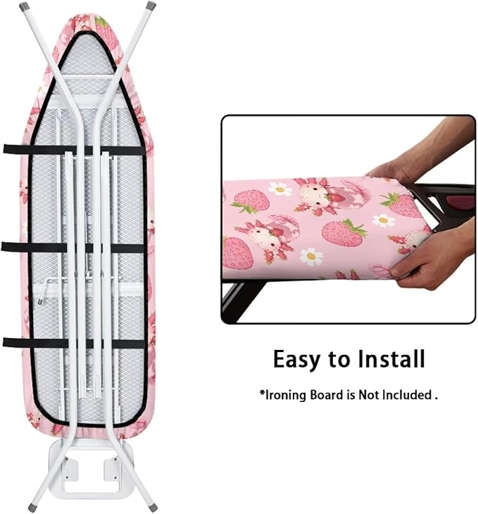 Strawberry Axolotl Ironing Board Cover and Pad Standard Ironing Board Cover