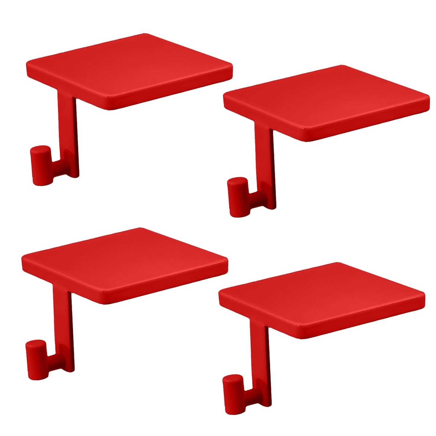 Joyyy Christmas Stocking Holders for Mantle Set of 4 Heavy-Duty Cast Iron Xmas Stocking Hangers Hooks for Mantel with Protective Pad for Fireplace Home Shelf (Red)
