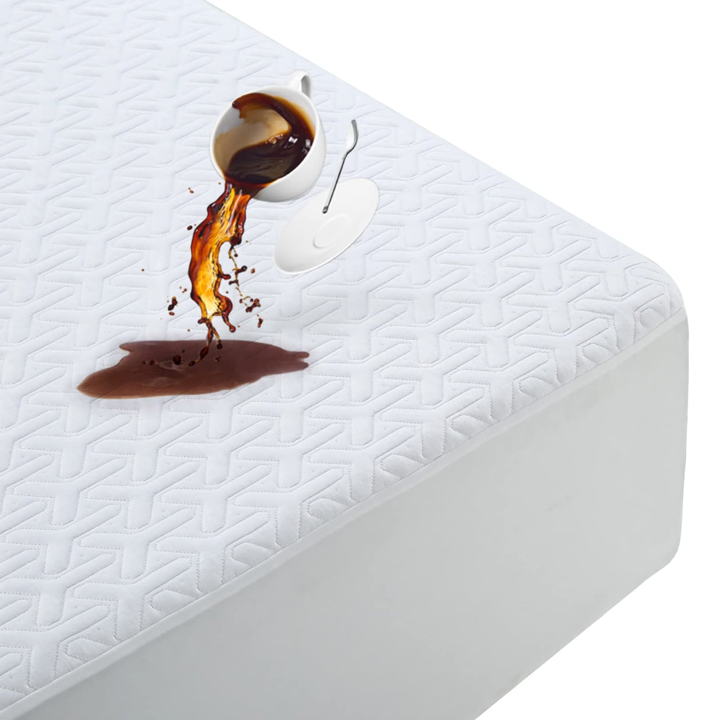 MERITLIFE Waterproof Twin Mattress Protector Waterproof (White,39"x75")