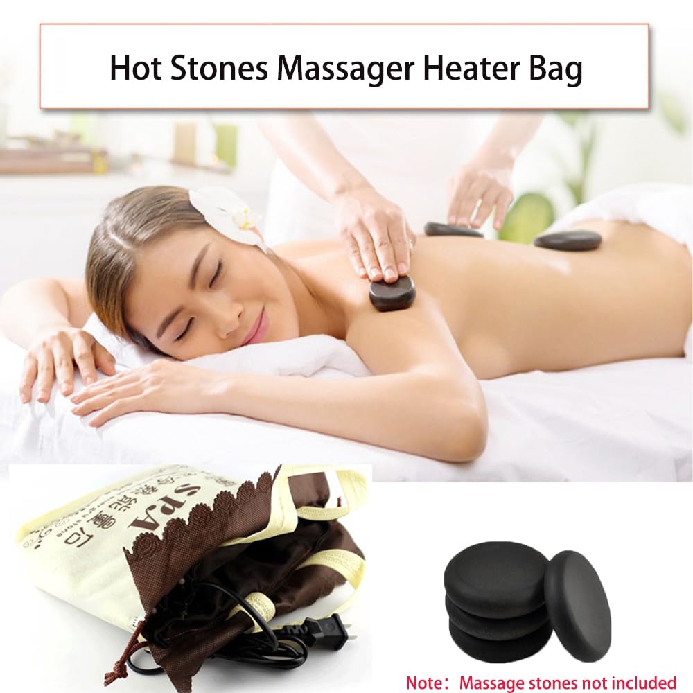 Hot Stones Massager - Electric Heater Bag for Massage Stones, Kit Includes Heater Bag