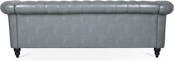 LEVNARY Chesterfield Sofa, Classic Tufted Upholstered Leather Couch, Modern 3