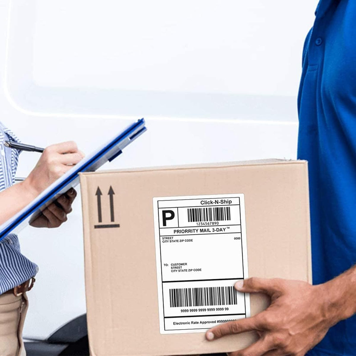 L LIKED 2500 PCS 4"x 6" Thermal Shipping Labels, White Perforated & Strong Adhesive Direct Thermal Labels (250 Labels/Roll), Compatible with Zebra, Rollo, Jadens, Nelko,10 Rolls