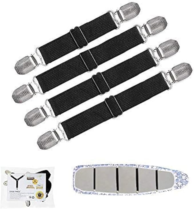 Goodtimes Ironing Board Cover Clips, Adjustable Ironing Board Pad Braces