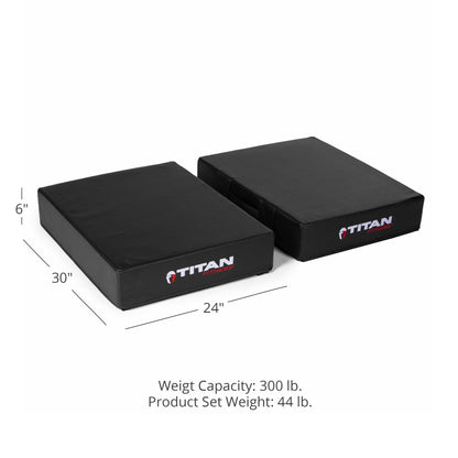 Titan Fitness Black Silencer Drop Pad Set, Weightlifting Drop Pads, 6" Crash Cushion Pads
