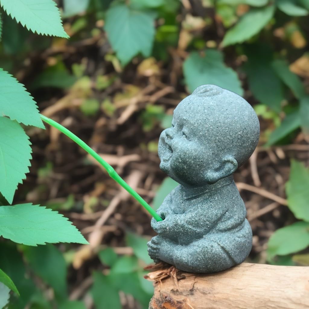 Aquarium Mini Fisherman Statue Japanese Little Fishing Figurines for Fairy Garden Aquarium Pond Bonsai Fish Tank Accessories Decor (A)
