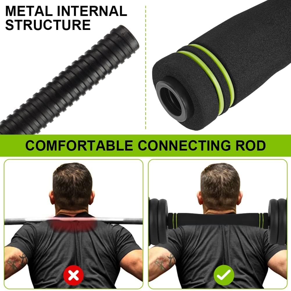 Adjustable Dumbbell Set, 44Lbs Free Weight Set with Connector, 4 In1 Dumbbells Set Used As Barbell, Kettlebells, Push Up Stand,Green and Black,Round