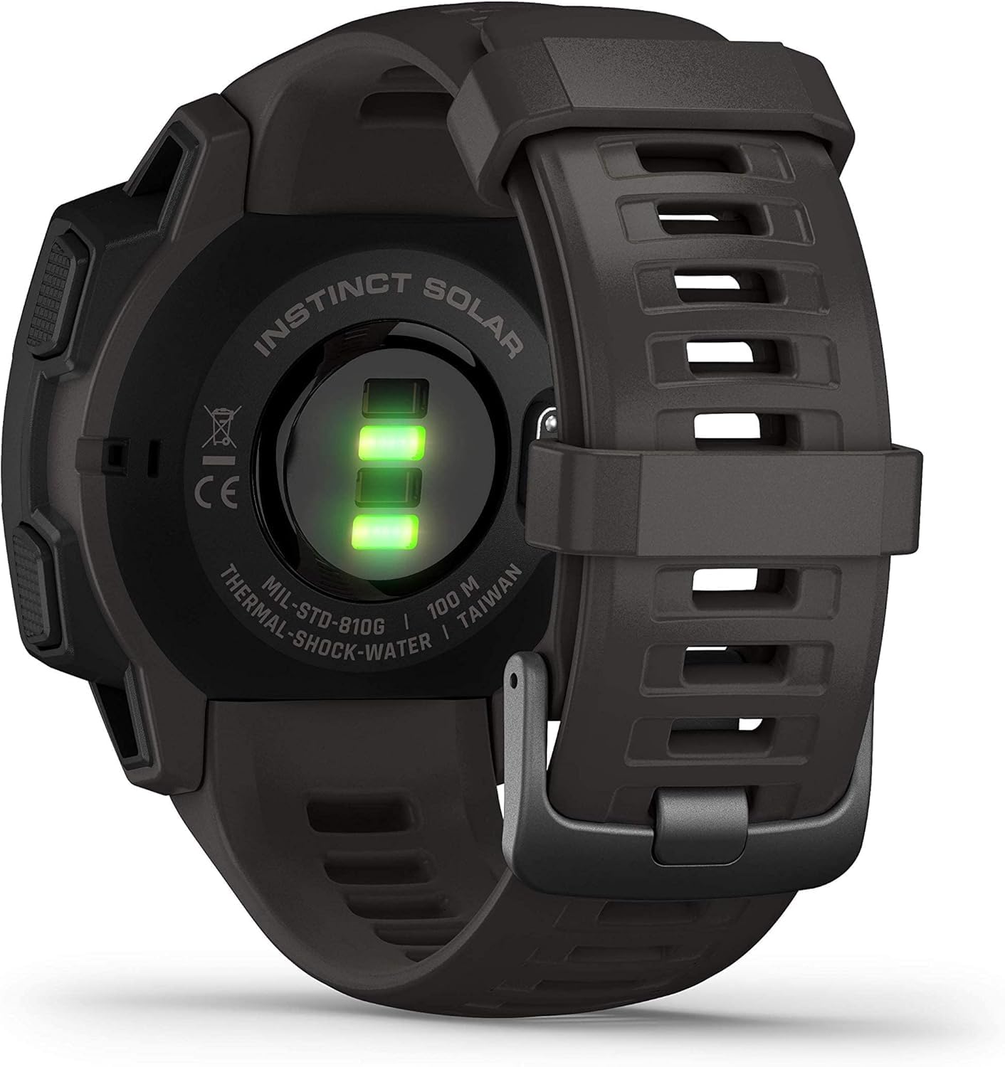 Garmin Instinct Solar, Solar-powered Rugged Outdoor Smartwatch, Built-in Sports Apps and Health Monitoring, Graphite
