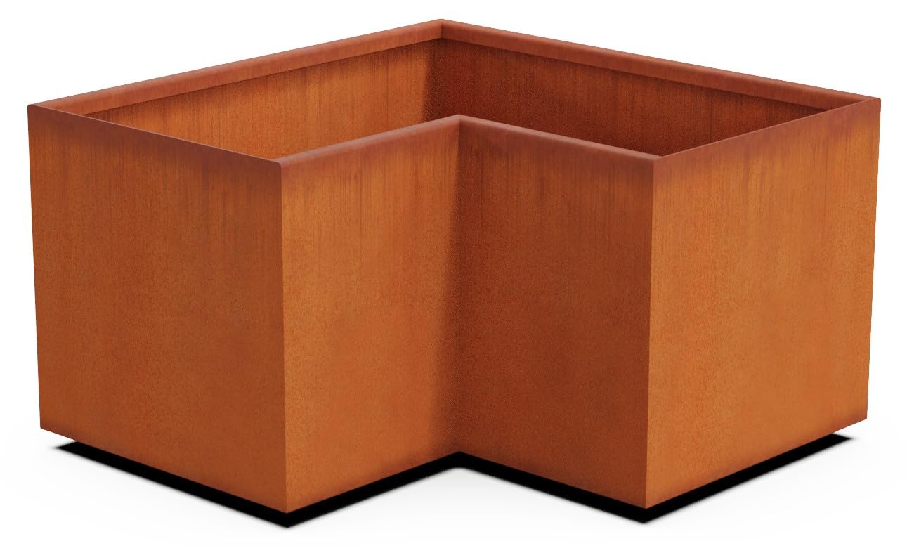 Plantercraft Large Rectangular Planters for Outdoor Plants - 30x18x18 Inch Corten Steel Planter | Heavy Duty Metal Planter Rectangle for Patio & Garden | Large Outdoor Planter Box