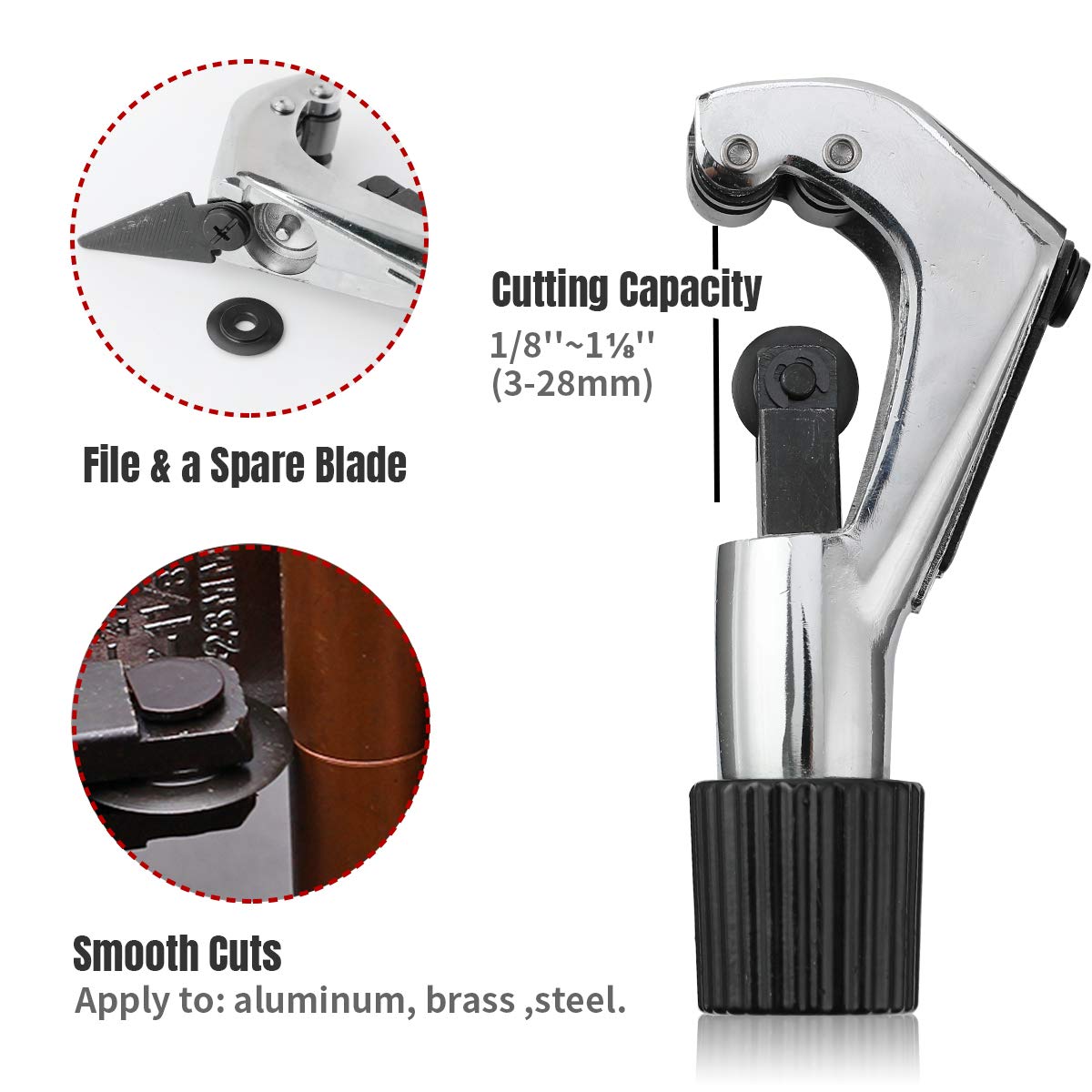 Thorstone Single Flaring Tool & Swaging Tool Kit for HVAC, Tubing, Copper Pipe Flaring with Tubing Cutter and Ratchet Wrench, 45 Degrees, Blue