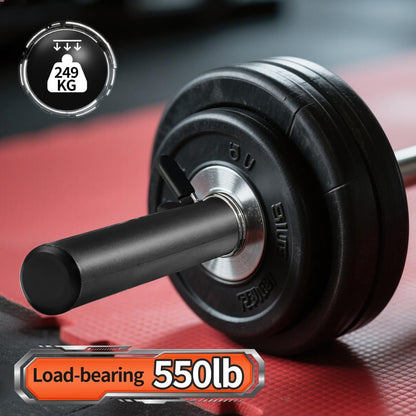 Olympic Adapter Sleeve (2 PCS), Converts 1in Olympic Weight Plate Posts to 2in, with 2 Barbell Clamps, Heavy Duty Nylon - 8"/11" Long, Suitable for 1" Standard Barbell Bars