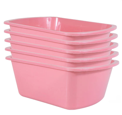 Wash Basins – Rectangular Plastic Hospital Bedside Soaking Tub - Small 7 Qt Graduated Bucket - Portable Washbasin for Washing, Cleaning, Foot Bath, Dishes, Face Cleansing Bowl -13.25 x 10 x 4.5 Inches