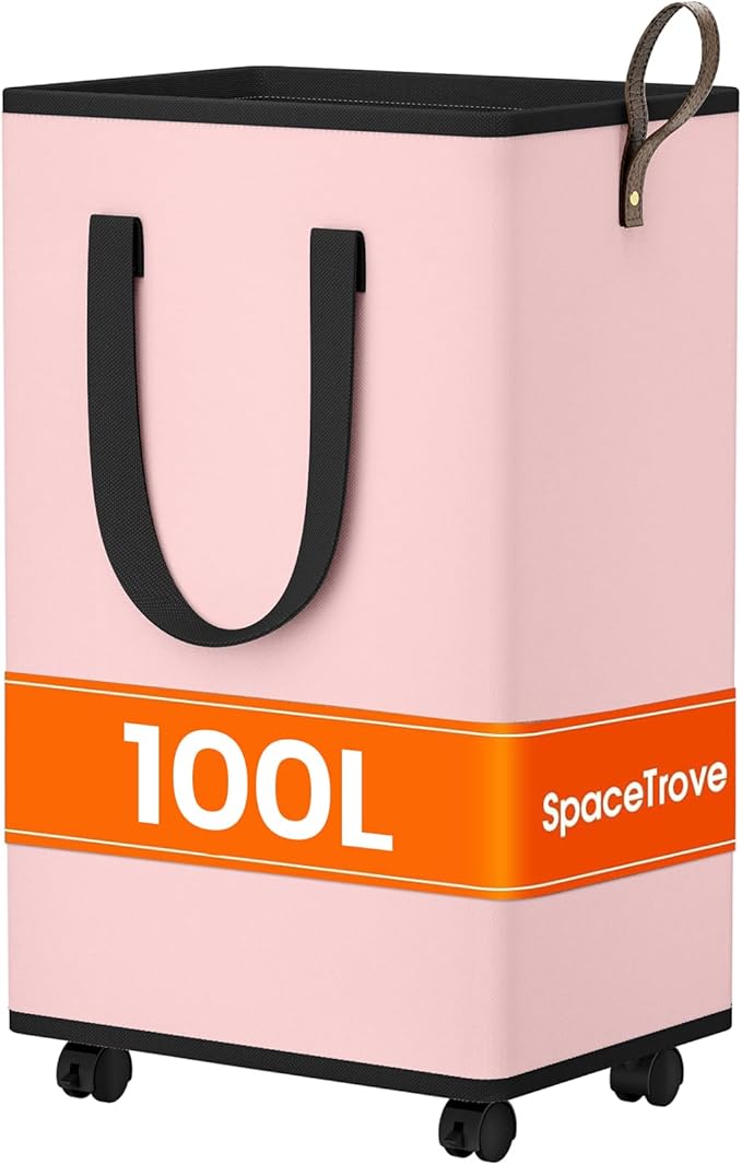 Laundry Basket with Wheels, Collapsible Laundry Baskets, Laundry Hamper with