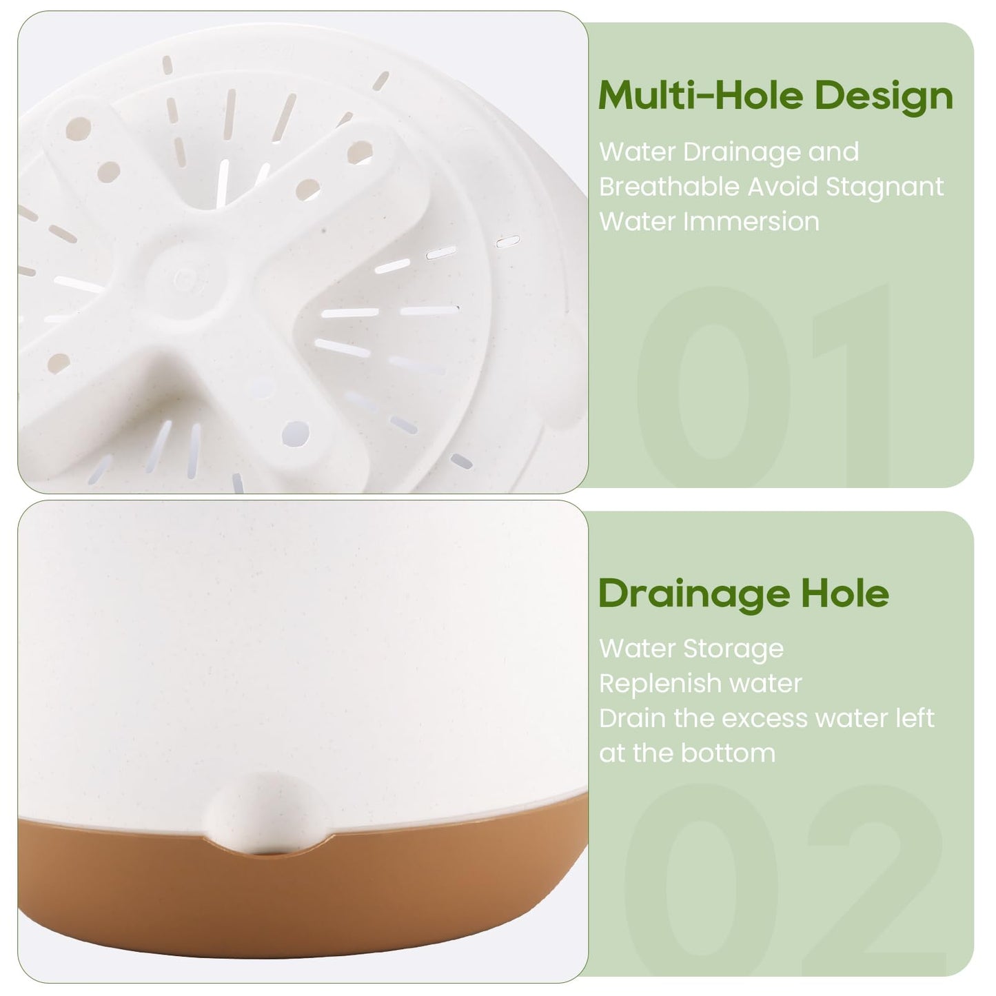 Dovesail 8.3 Inch Hanging Planter, 3 Pack Hanging Plastic Plant Self Watering Pot with Drainage Holes and Saucers, Hanging Baskets Flower Pots for Indoor Outdoor Garden Plants and Flowers-White