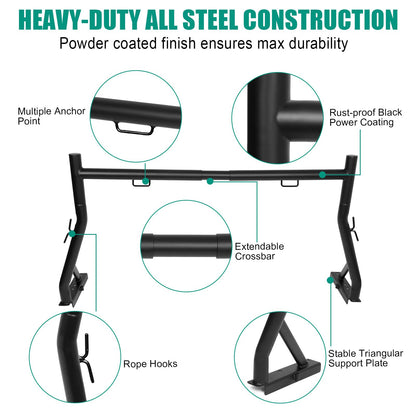 OUTPRIZE Non-Drilling Truck Rack, Heavy Duty Steel Extendable Truck Bed Ladder Rack, Fit for 52" to 71" Wide Truck Bed, 800 lb. Capacity