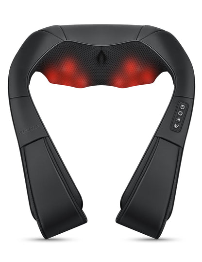 Medcursor Neck Massager, Portable Electric Shiatsu Back Massage Device with Heat, Deep Tissue 3D Kneading Pillow for Muscle Pain Relief (No Battery)