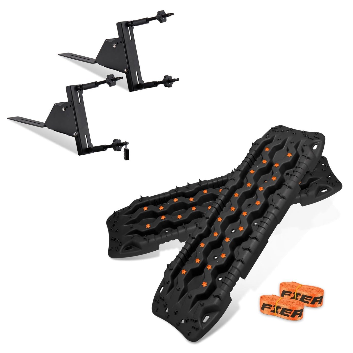FIERYRED Large Off Road Traction Boards+Recovery Track Board Mounting Kit