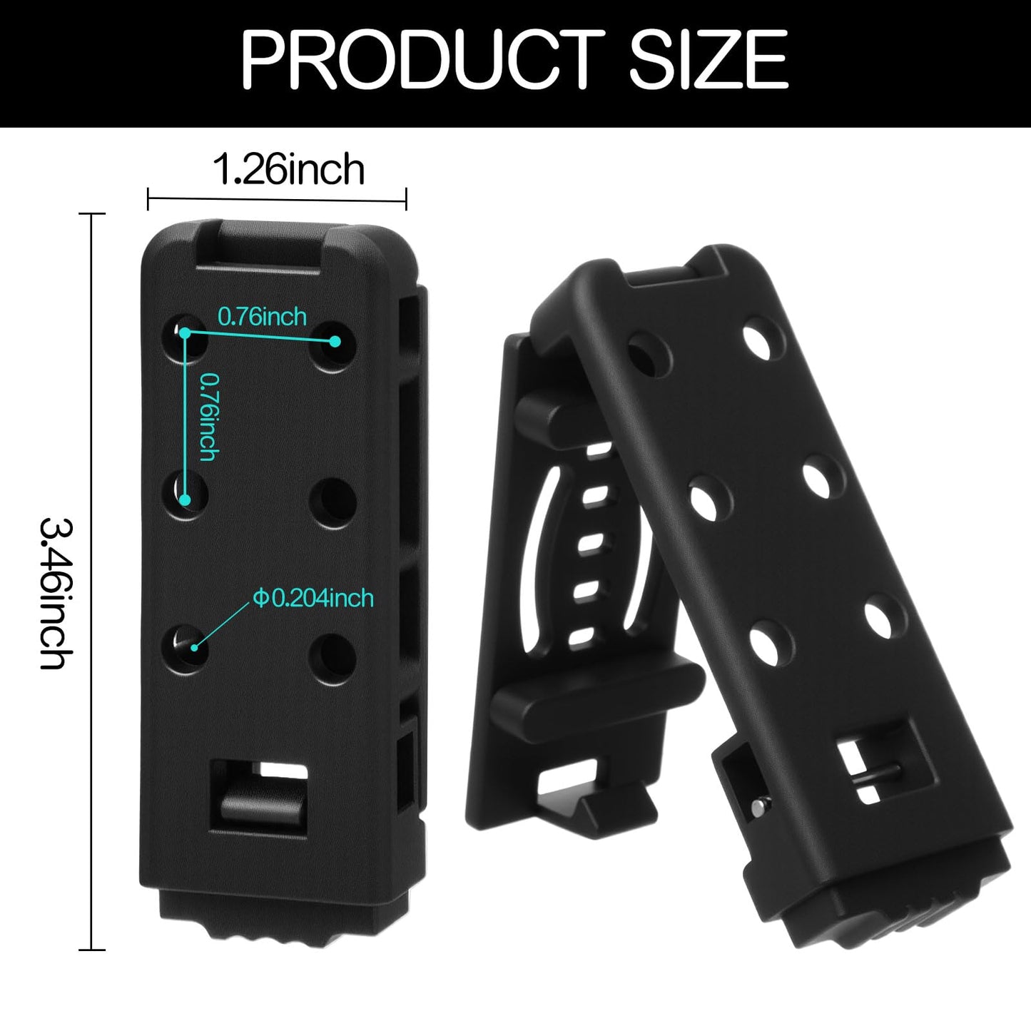 Relaxweex 4 Pack 3 Inch Holster Belt Clips Knife Belt Clip Holster Adjustable Molle Attachment Adapter with Mounting Hardware Panel Mounts Straps Tools for Vests Backpacks(Classic Style)
