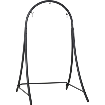 ANOW Adjustable Hammock Chair Swing Stand Only, Heavy Duty Hanging Chair Stand with Safety Hooks for Indoors Outdoors, Max 400 Lbs, Plus Size Version, Black