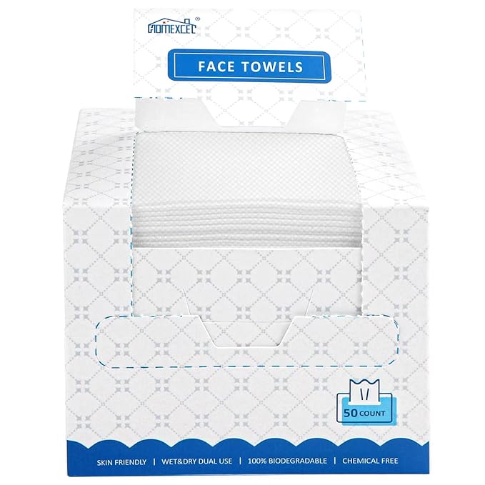 HOMEXCEL Face Towels, Disposable Face Towelette, Biodegradable Makeup Remover