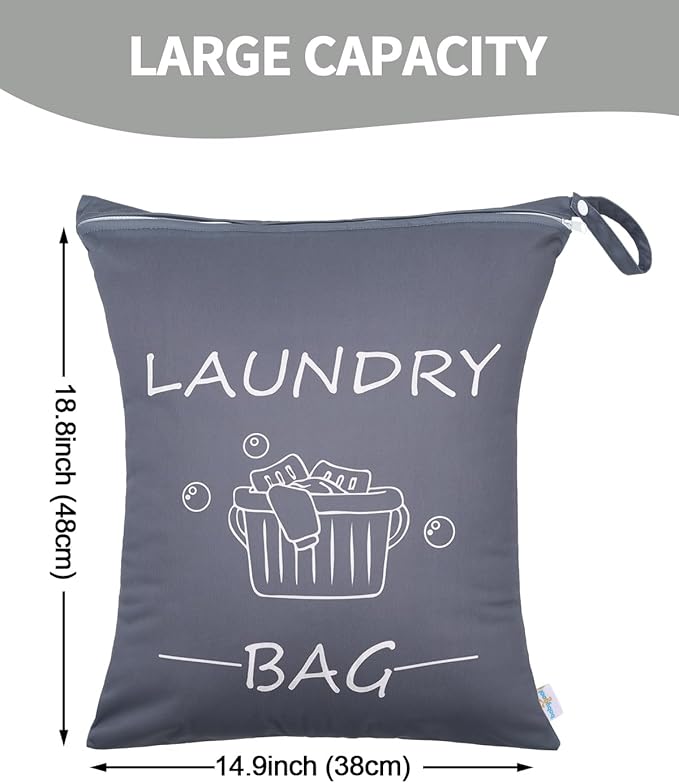 babygoal Travel Laundry Bags 2 Pack, Gym and Swimming-Washable Waterproof Wet