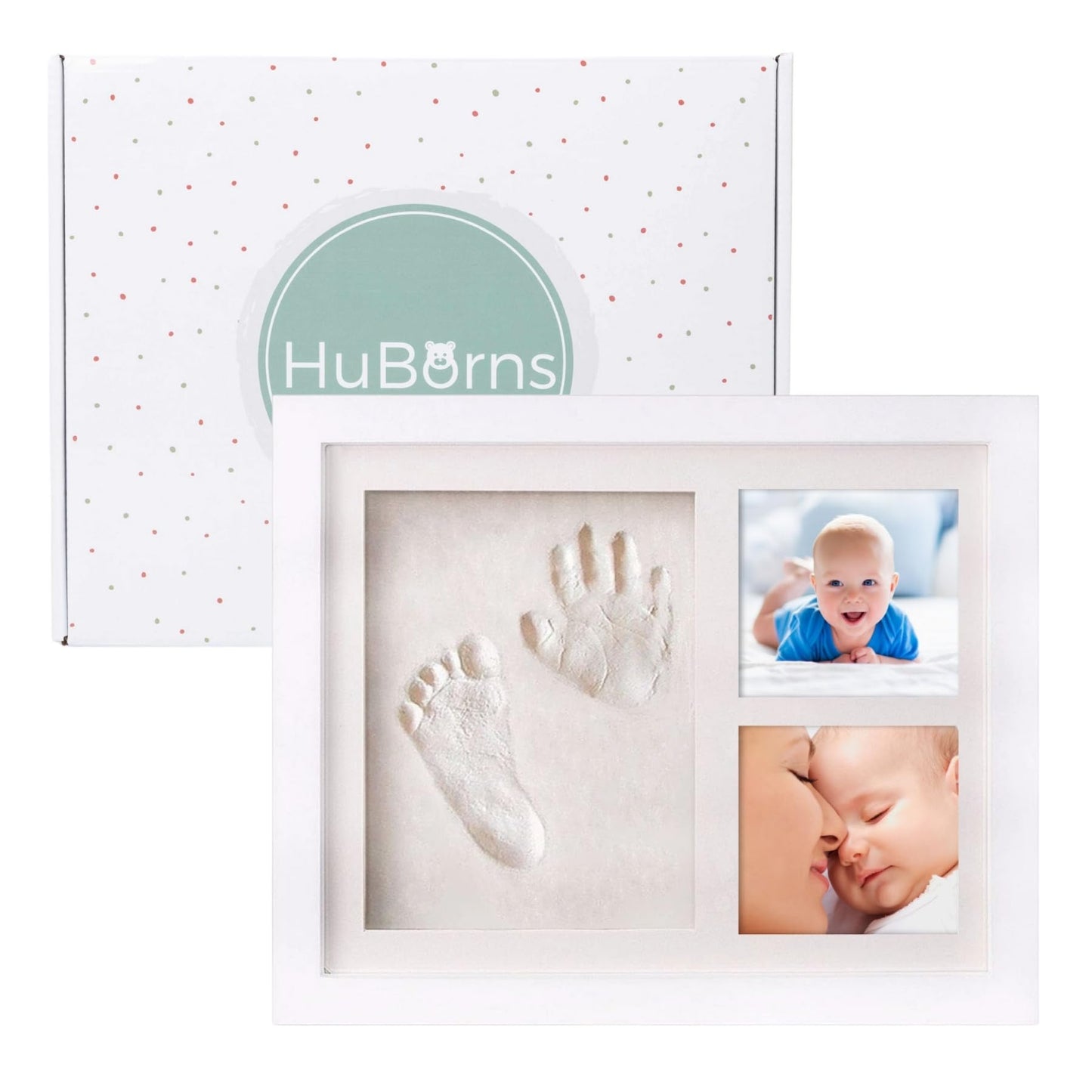 HuBorns - Baby Hand and Footprint Kit - New Born Gifts & Keepsakes - Non-Cracking Clay Baby Footprint Kit & Handprint Kit - New Baby Essentials & Baby Accessories - New Mum Gifts