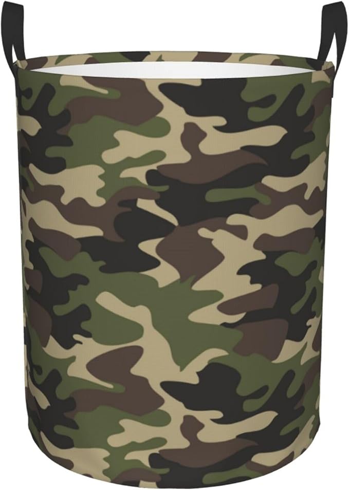 Green Camouflage Laundry Hamper Bag