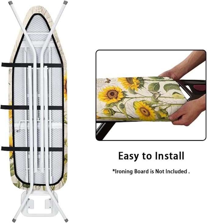 Sunflower Ironing Board Pad, Butterfly Ironing Board Cover 15" x 54" Scorch