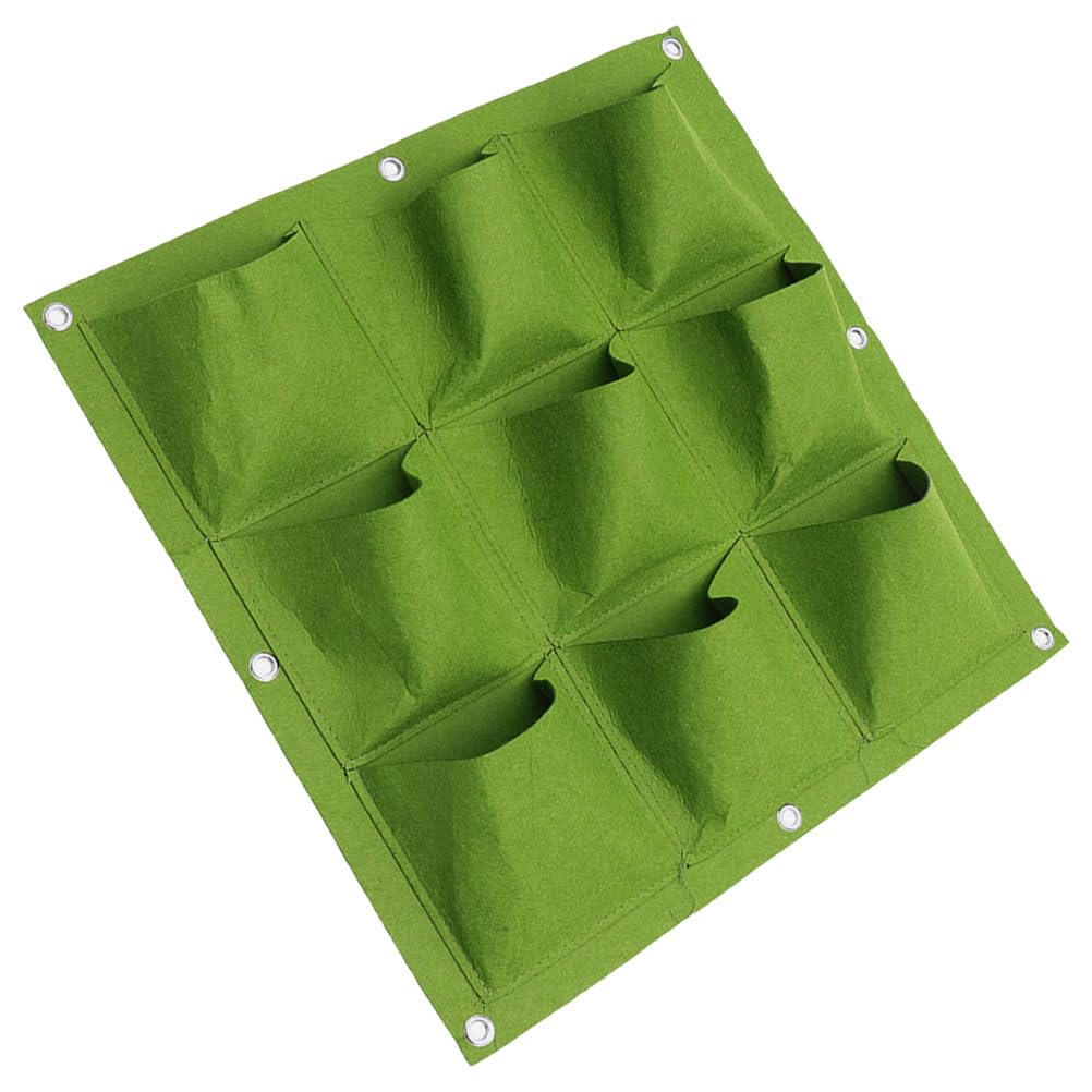 VINTORKY Vertical Hanging Wall Planter with with 9 Pockets Wall Mounted Felt Planters for Flowers Herbs and Succulents Space Saving