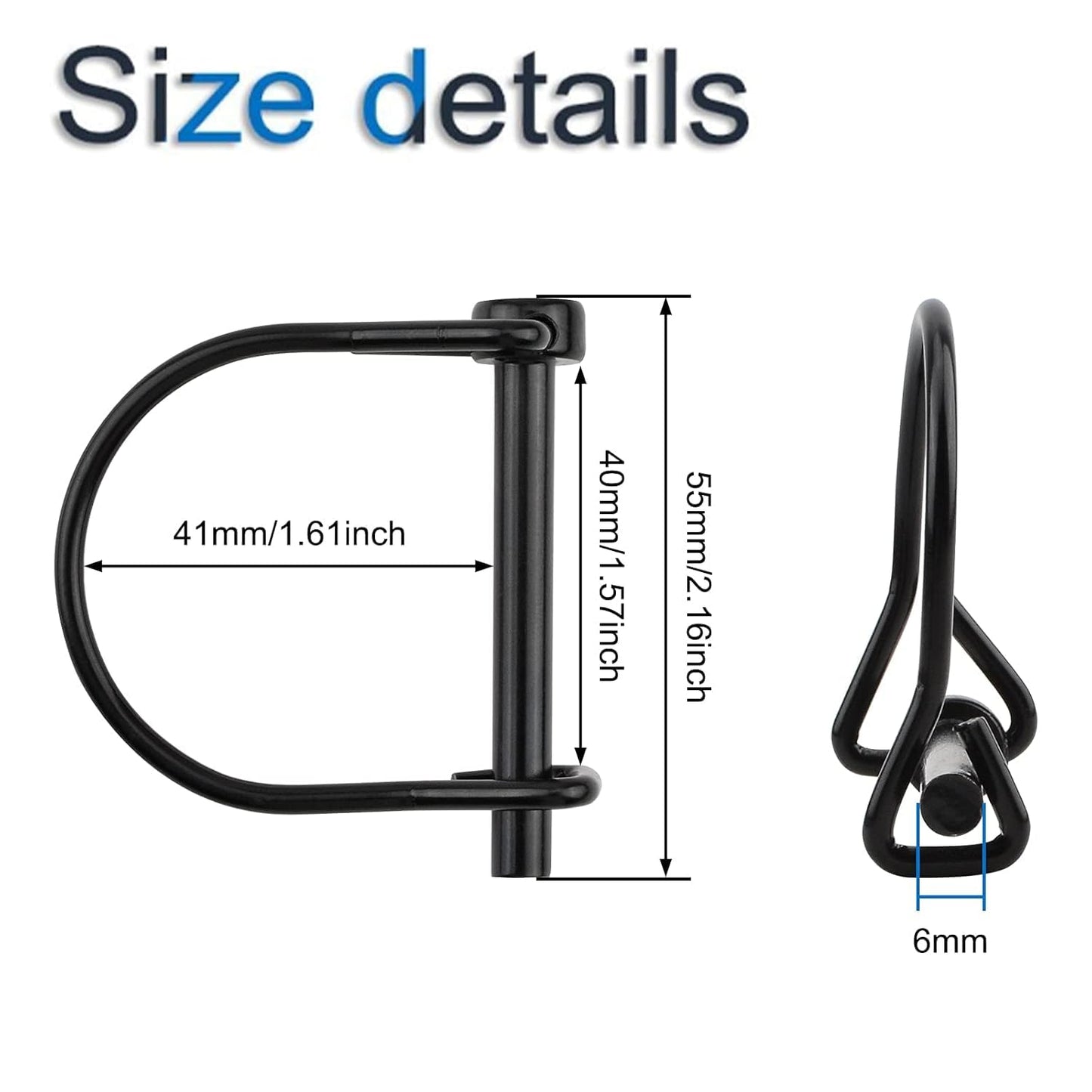 INCREWAY 28 pcs Wire Lock Pin, 1/4" Heavy Duty Safety Coupler Shaft Locking Pin Round Loop Wire Lock Trailers Pin for Farm Lawn Garden