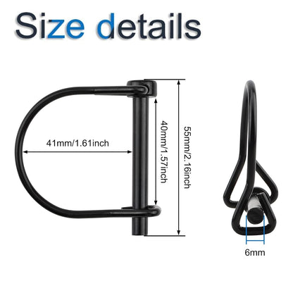 INCREWAY 28 pcs Wire Lock Pin, 1/4" Heavy Duty Safety Coupler Shaft Locking Pin Round Loop Wire Lock Trailers Pin for Farm Lawn Garden
