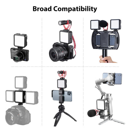 ULANZI VL49 2000mAh LED Video Light w 3 Cold Shoe, Rechargeable Soft Light Panel, Portable Photography Lighting for DJI OSMO Sony DSLR Canon Camera GoPro Vlogging