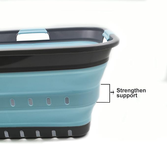SAMMART 42L Collapsible Plastic Laundry Basket
