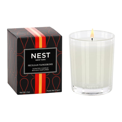 NEST New York Scented Votive Candle, Sicilian Tangerine - 2 oz - Up to 28-Hour Burn Time - Reusable Glass Vessel