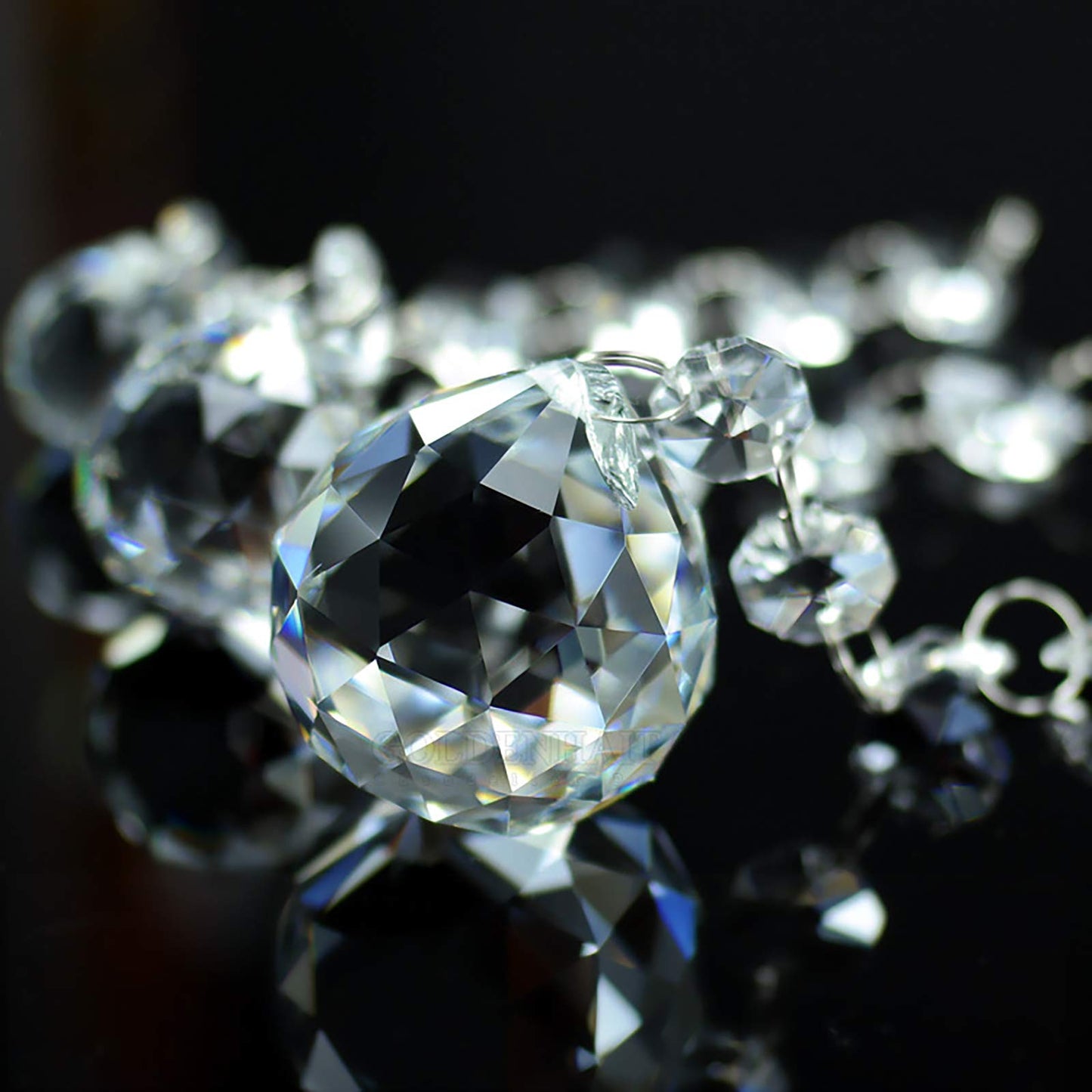 Yesland 20 Pcs Crystal Glass Ball, 30mm Pendants Balls & Chandelier Prisms, Clear Faceted Hanging Crystals for Wedding Home and DIY Craft Jewelry Decoration