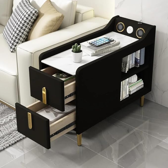 LOVEDIMA Narrow Bedside Table, Slim End Tables
