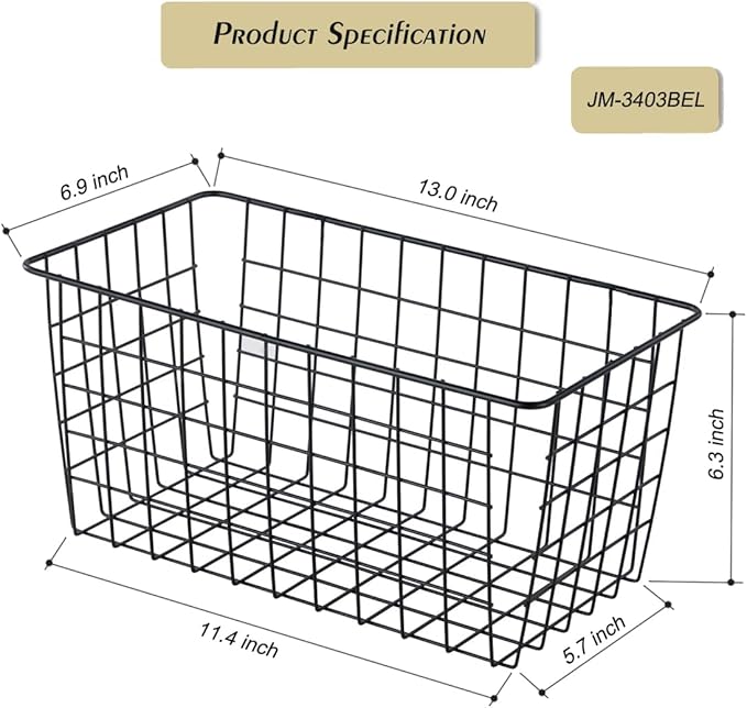 4 Pack【Extra Large】Hanging Kitchen Basket, Wire Storage Basket,