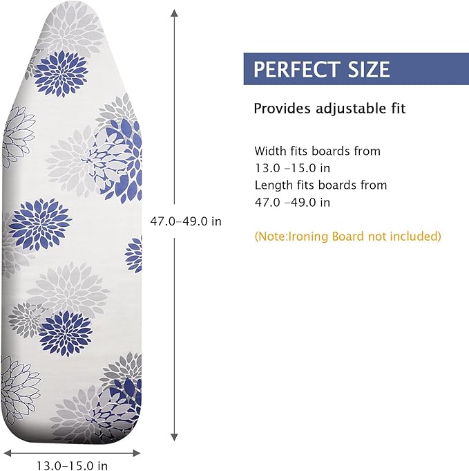 SheeChung Ironing Board Cover and Pad 15" x 49", Iron Board Cover