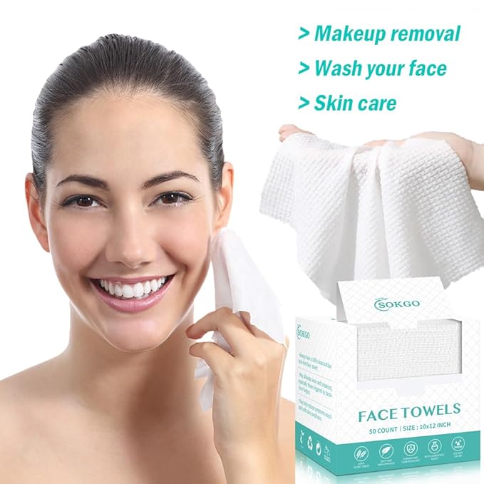 Disposable Face Towels, Facial Cleansing Cloths, Extra Soft Makeup Removing