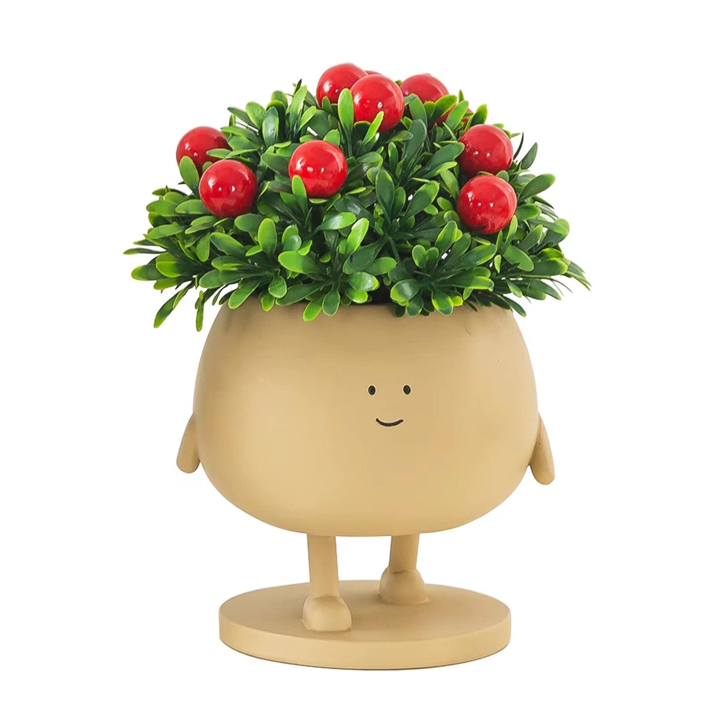 COTYNI Face Plant Pots, Succulent Pots, 4.9 Inch Head Planters for Indoor, Cute Resin Flower Pot with Drainage Hole, Unique Cactus Planter, Small Planter Pots for Mini Plant (1 Pack)