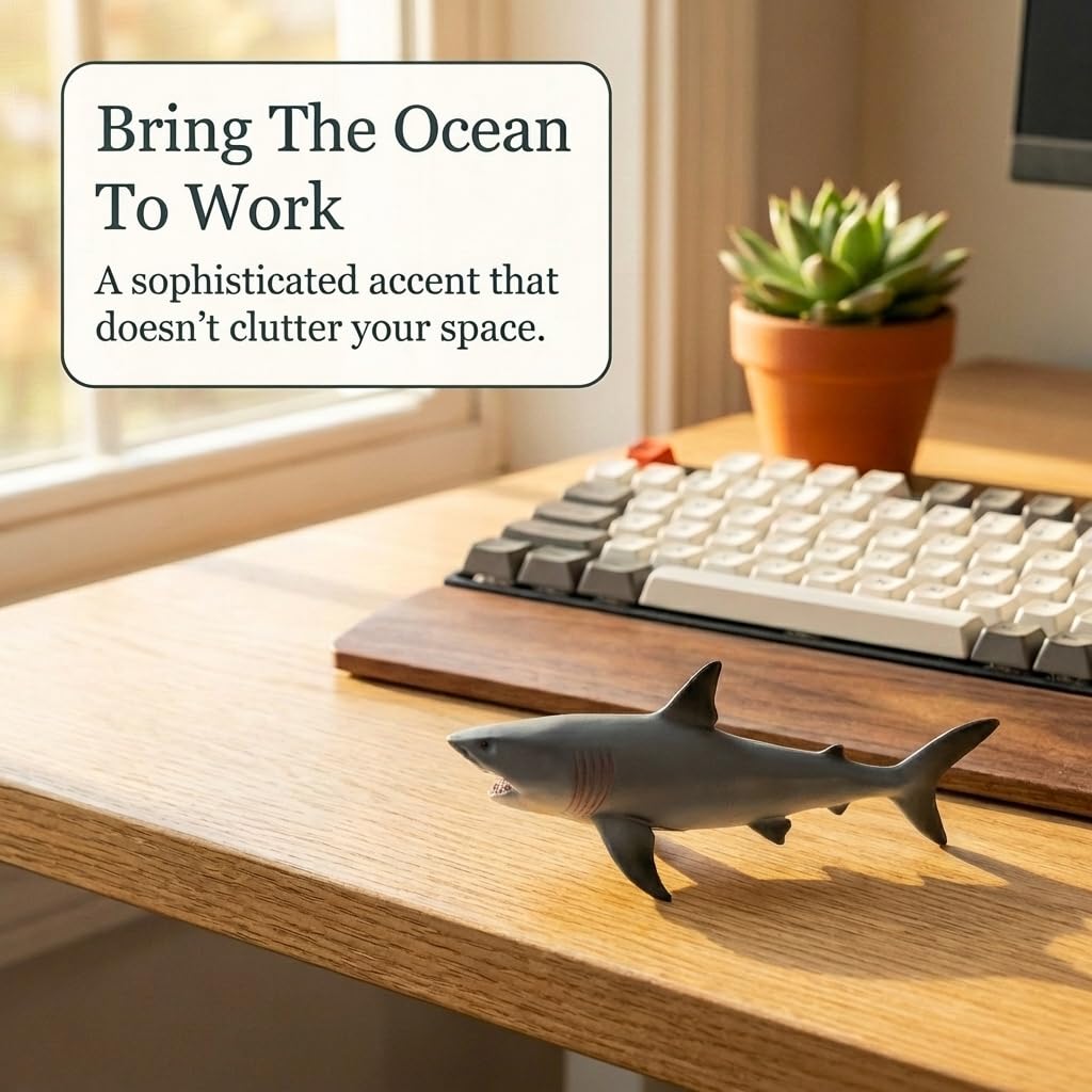 The Bridge Collection Decorative Shark Figurine – Coastal Ocean Shark Statue for Beach House Decor – Nautical Marine Life Accent for Shelves Tables Or Desks
