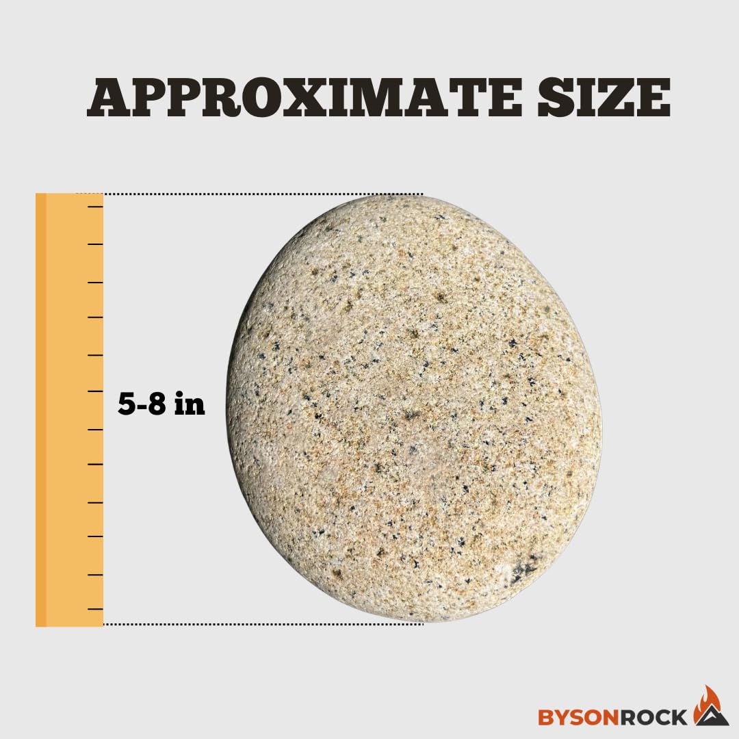BYSONROCK Giant Natural Beige Beach Rocks, 4 Large Stones, Size 5-8 Inch, (10–14 lbs), Large Decorative Garden Rocks for Landscaping, Planters, Aquariums & Painting