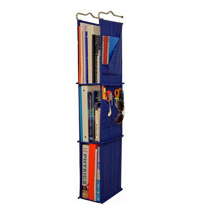 Hanging Locker Ladder Organizer For School, Work, Gym Storage | 3 Shelves | 38” x 5.5” x 9” (Blue)