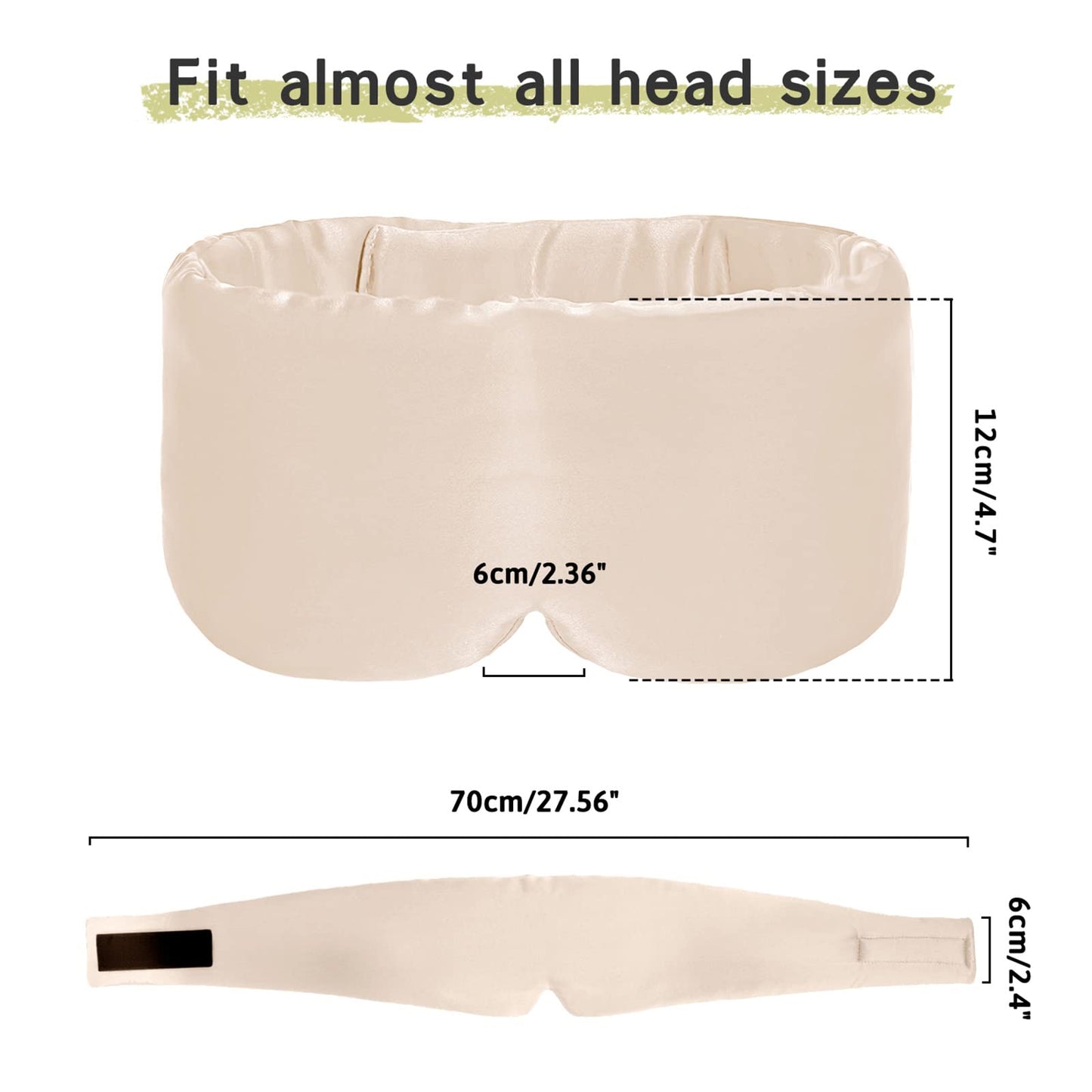 100% Handmade Bamboo Sleeping Eye Mask for Women for Men,Night Masks,Organic Sleep Mask,Blockout Eye Mask for Sleeping,Large Size Adjustable (Navy Blue)