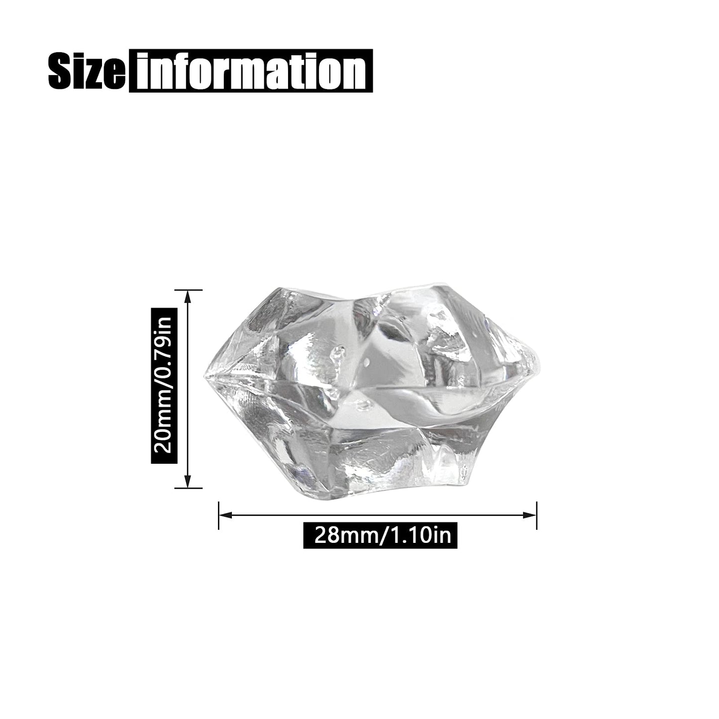 LYFJXX Fake Ice Rocks, 140PCS Big Acrylic Rocks Plastic Diamonds, Vase Fillers Table Scatter