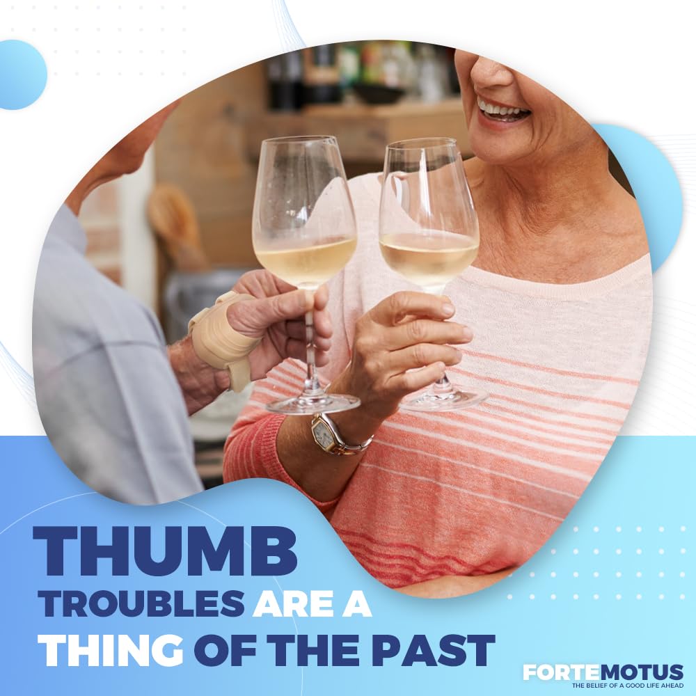 FORTEMOTUS CMC Thumb Brace - CMC Joint Support Stabilizer: for Thumb Joint Pain, Tendonitis, Osteoarthritis, Instability, Lightweight & Adjustable Thumb Support Brace for Men Women Beige, Left Hand